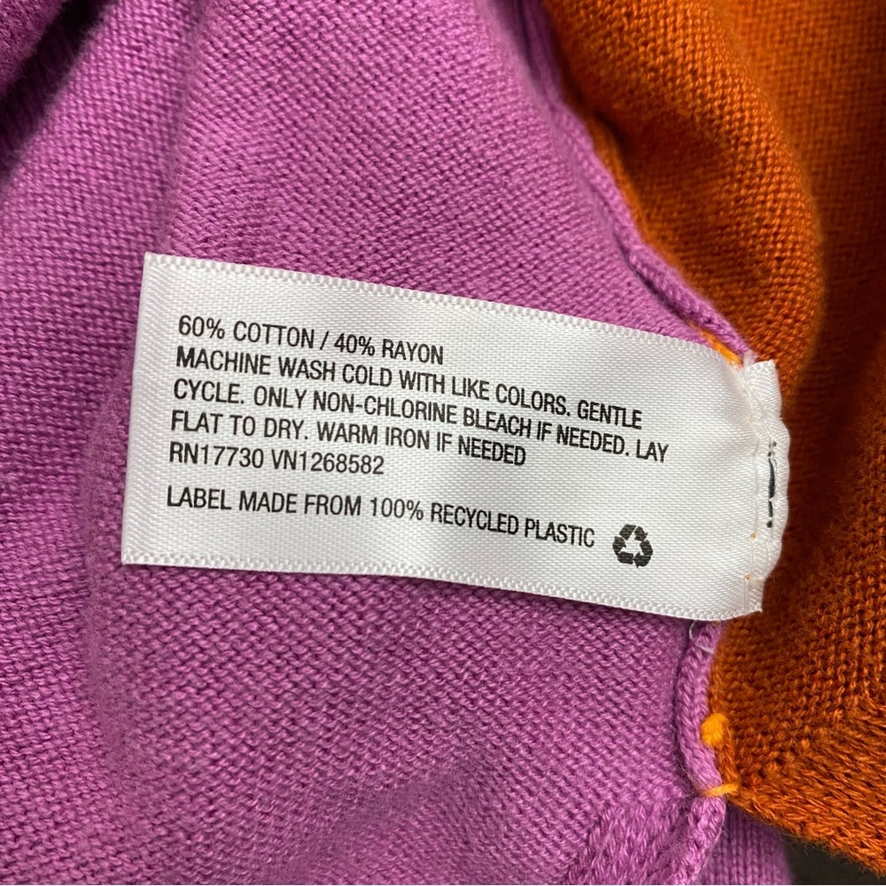 MIZRAHI Sweater Color Block 20th Anniversary Pullover XS Fun Colors - Picture 8 of 11